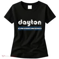 Dayton Ohio Retro Three Stripe Weathered Women's T-Shirt thumb 0