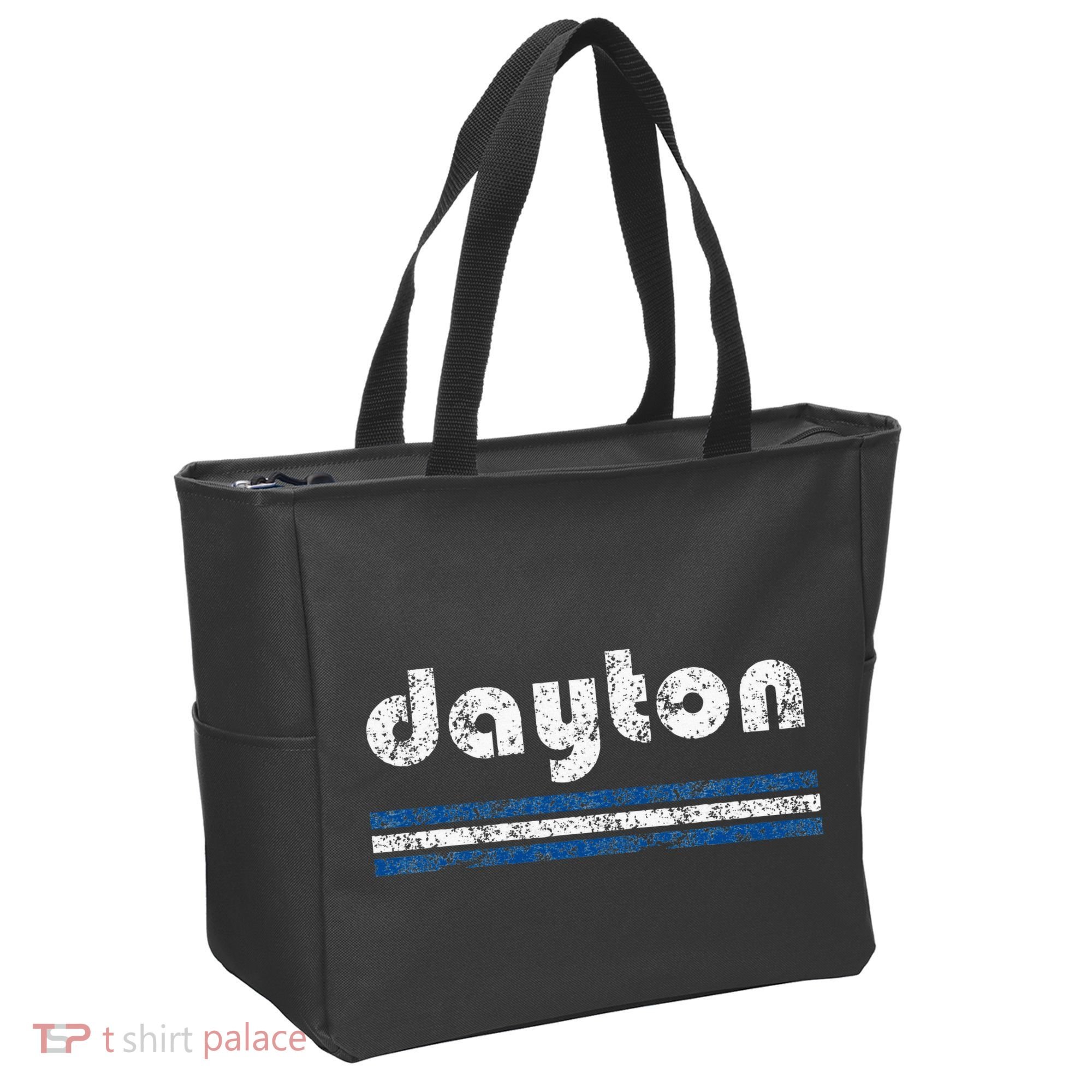 Dayton Ohio Retro Three Stripe Weathered Tote Bag