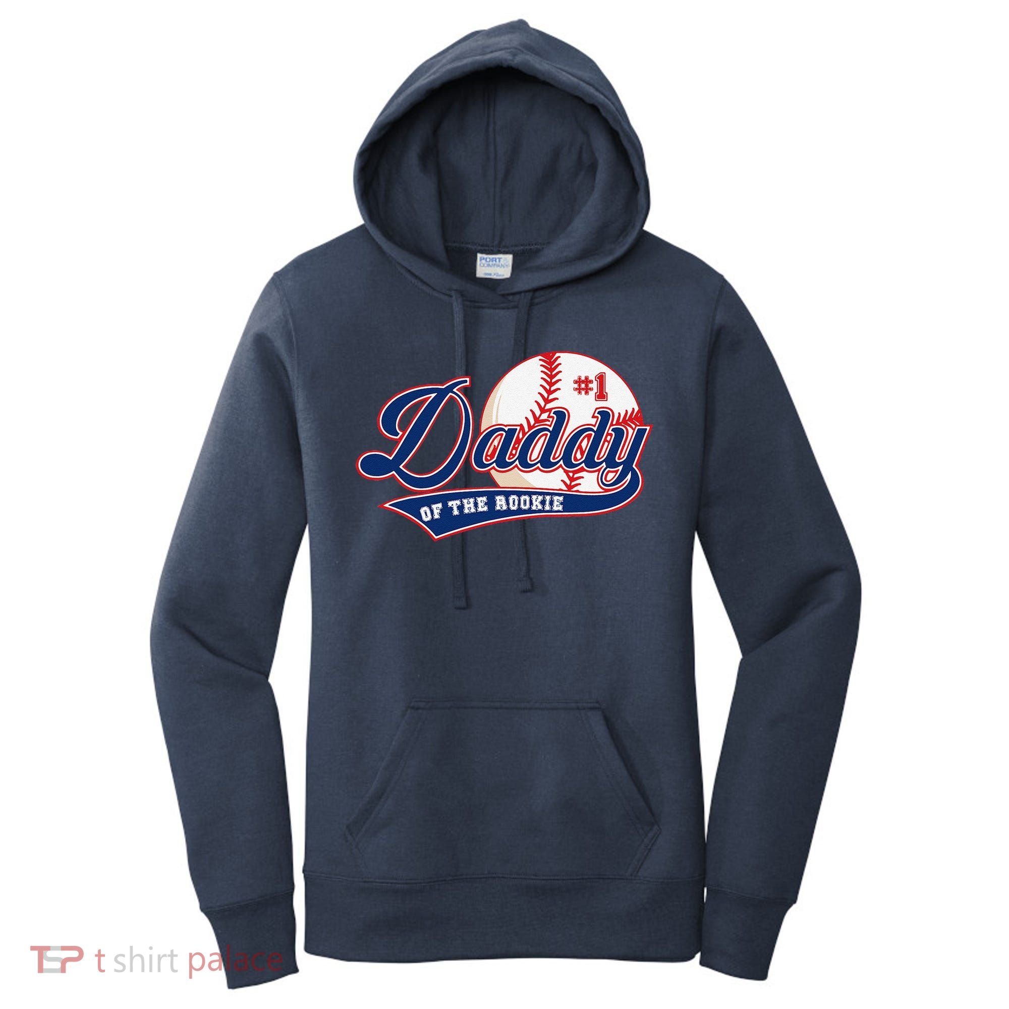 Daddy Of Rookie Of Year 1st Birthday Baseball Theme Matching Women's Hoodie