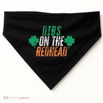 Dibs Onhe Redhead Shamrock St. Patrick's Day Drinking USA-Made Doggie Bandana