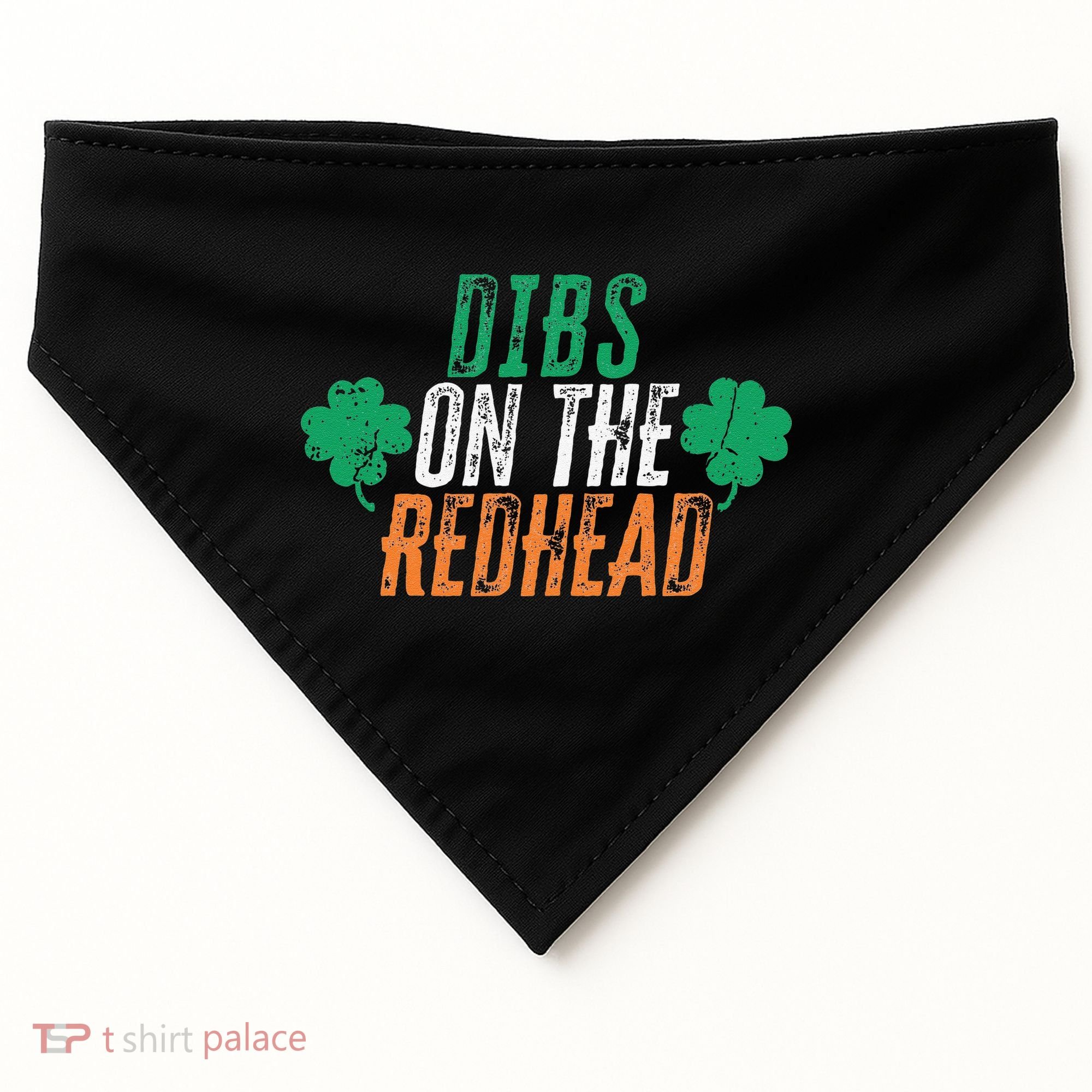 Dibs Onhe Redhead Shamrock St. Patrick's Day Drinking USA-Made Doggie Bandana