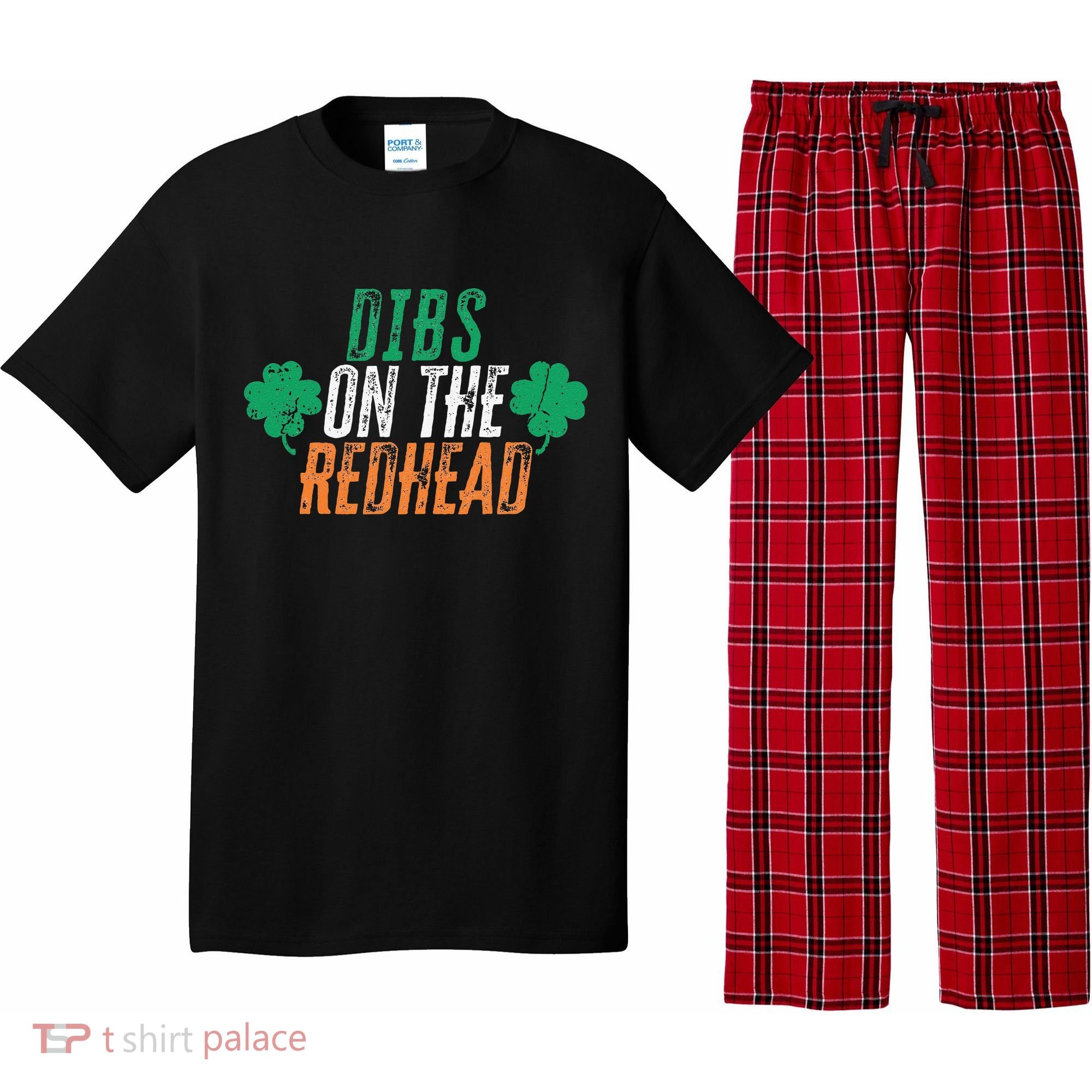 Dibs Onhe Redhead Shamrock St. Patrick's Day Drinking Pajama Set