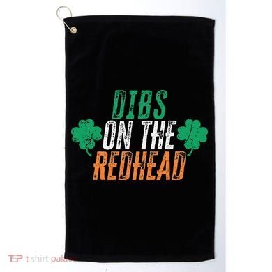 Dibs Onhe Redhead Shamrock St. Patrick's Day Drinking Golf Towel