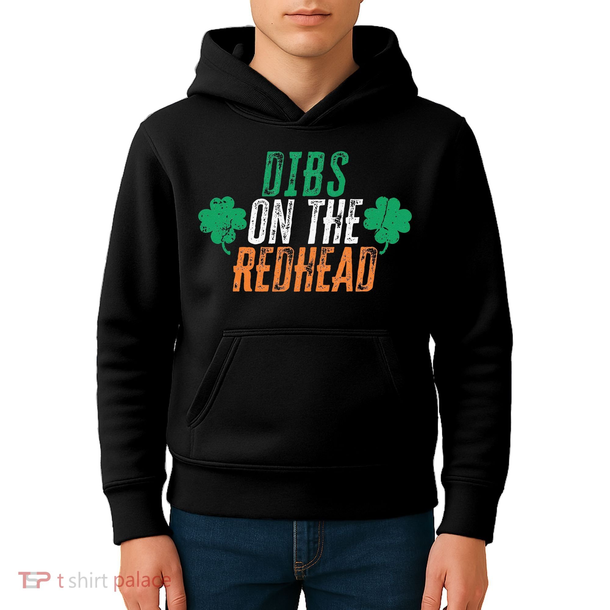 Dibs Onhe Redhead Shamrock St. Patrick's Day Drinking Kids Hoodie