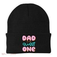 Dad Of Sweet One First Birthday Matching Family Donut Theme Beanie thumb 0