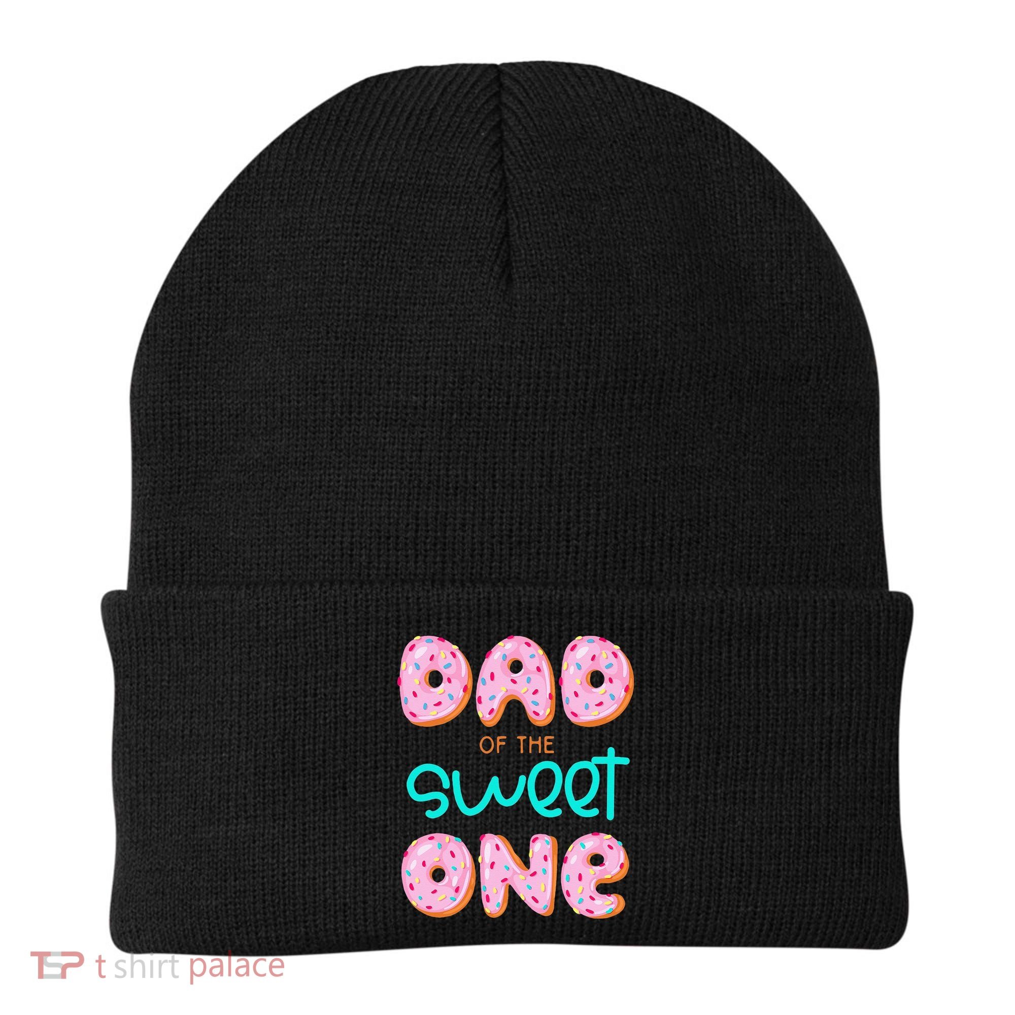 Dad Of Sweet One First Birthday Matching Family Donut Theme Beanie