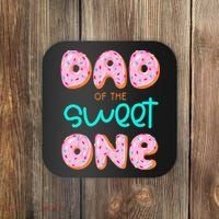 Dad Of Sweet One First Birthday Matching Family Donut Theme Coaster thumb 0