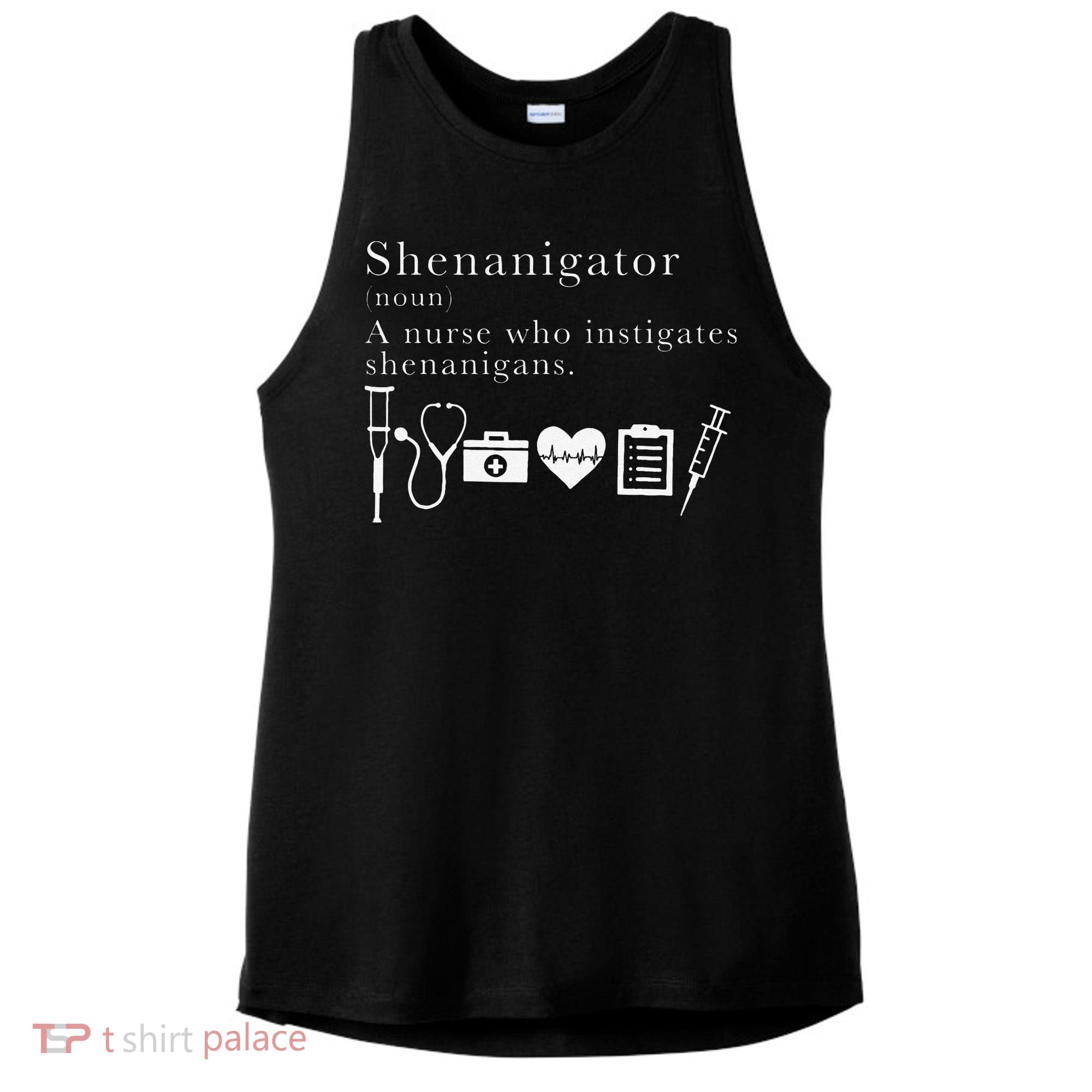 Definition Of Shenanigator Nurse Gift Ladies PosiCharge Tri-Blend Wicking Tank