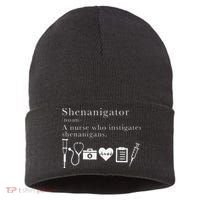 Definition Of Shenanigator Nurse Gift Sustainable Knit Beanie thumb 0