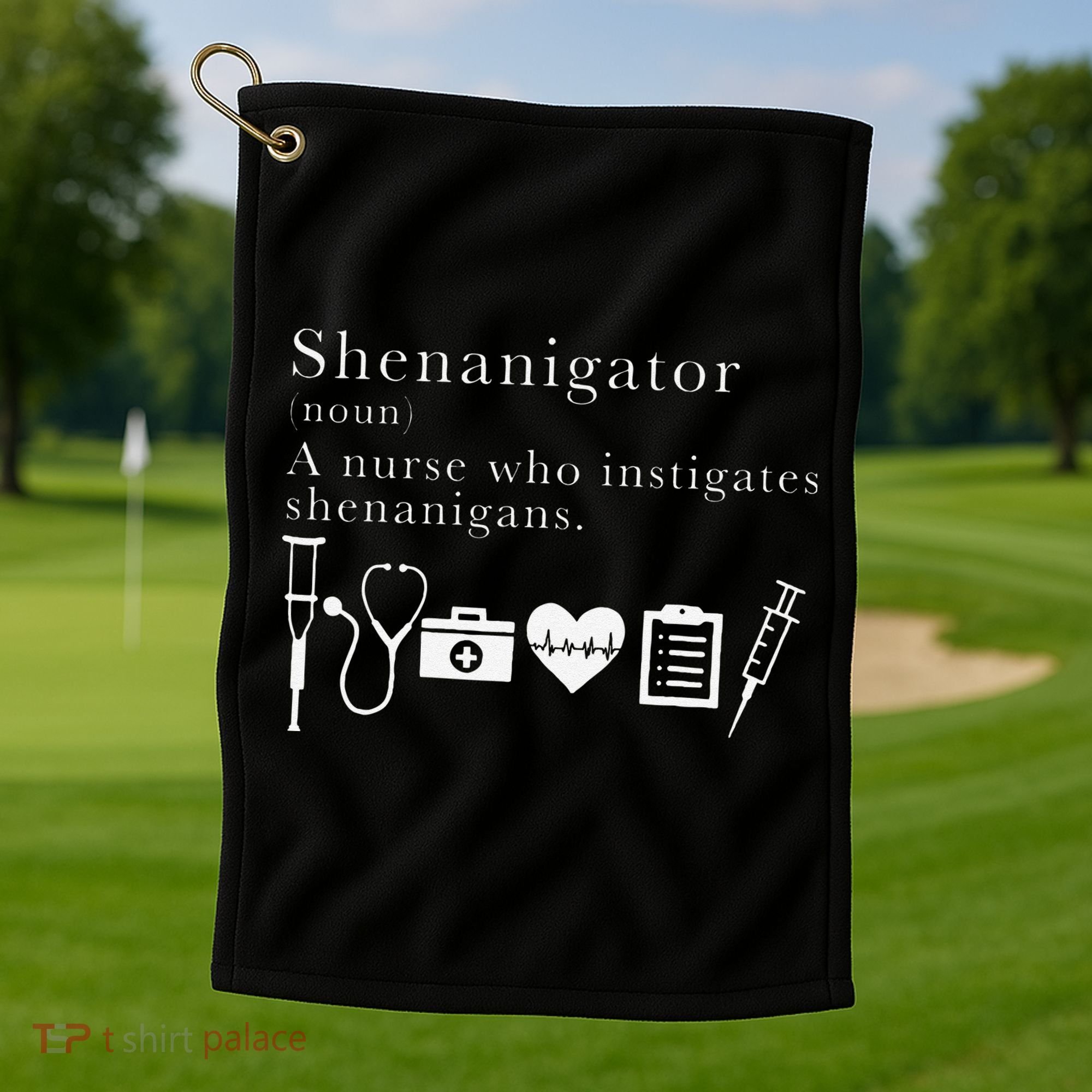 Definition Of Shenanigator Nurse Gift Golf Towel