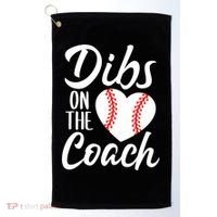 Dibs On The Coach Funny Baseball Heart Cute Mother's Day Golf Towel thumb 0