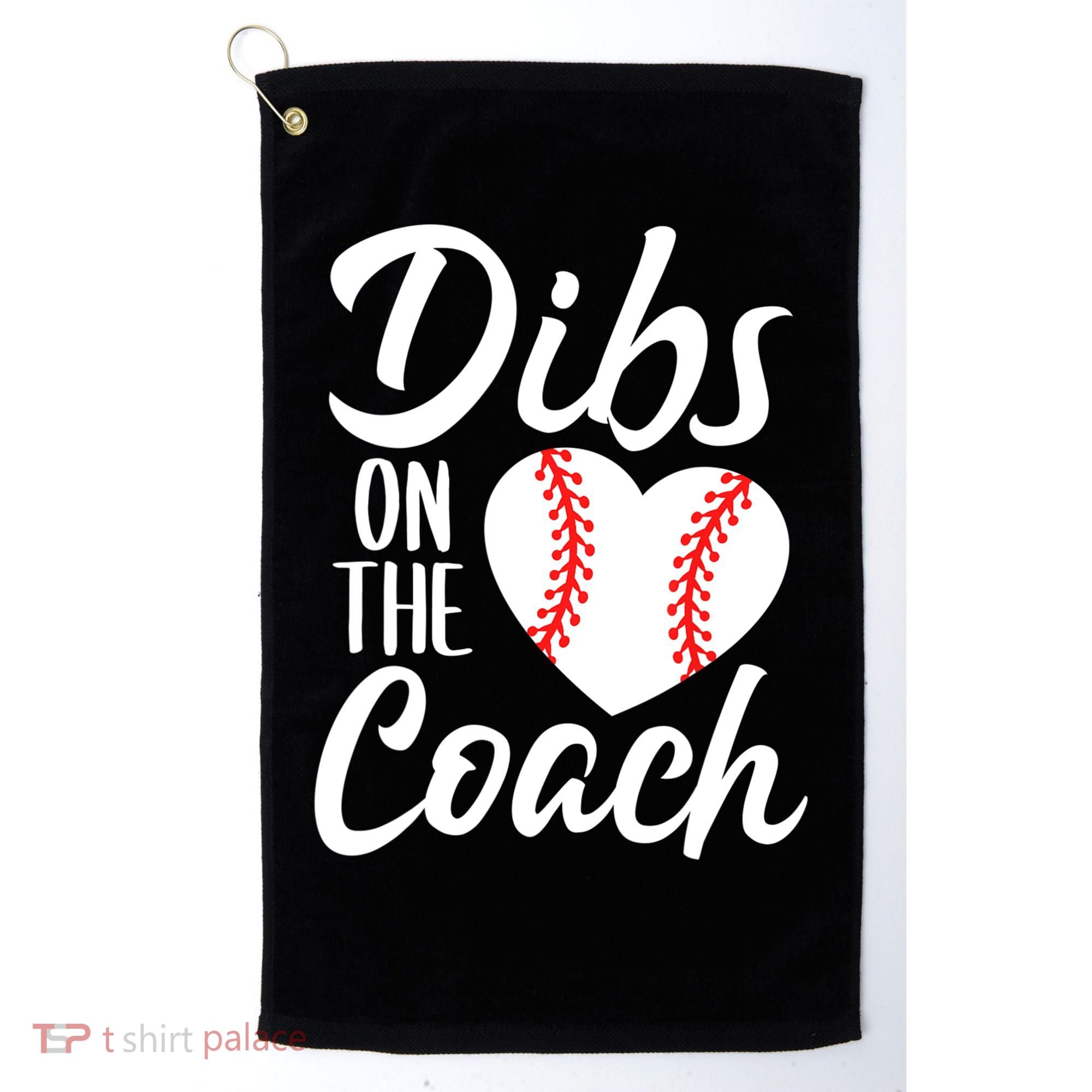 Dibs On The Coach Funny Baseball Heart Cute Mother's Day Golf Towel