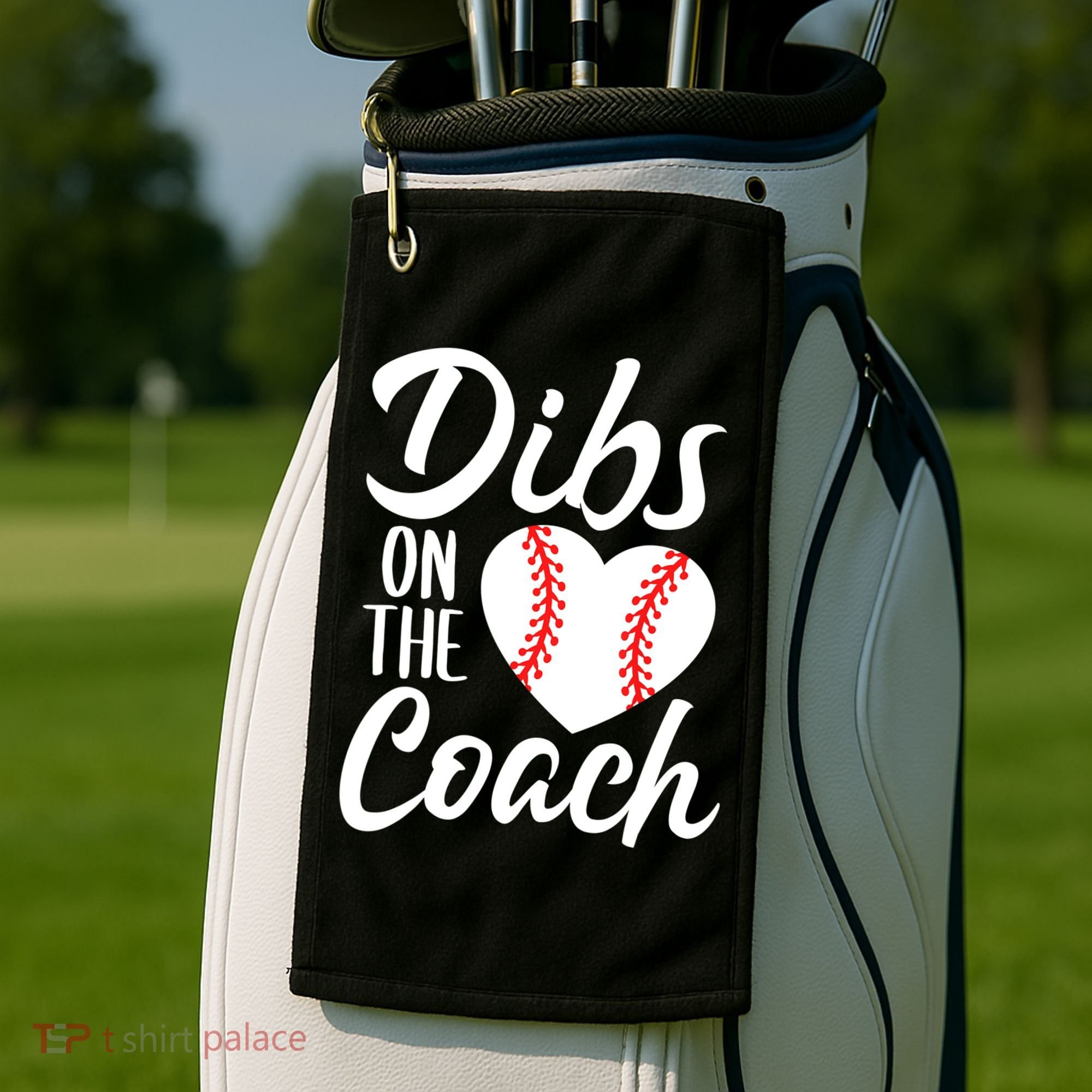 Dibs On The Coach Funny Baseball Heart Cute Mother's Day Golf Towel