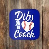 Dibs On The Coach Funny Baseball Heart Cute Mother's Day Coaster thumb 0