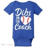 Dibs On The Coach Funny Baseball Heart Cute Mother's Day Baby Bodysuit thumb 0
