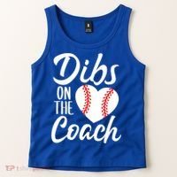 Dibs On The Coach Funny Baseball Heart Cute Mother's Day Tank Top thumb 2