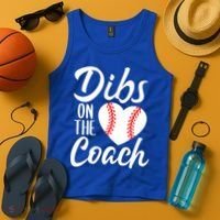 Dibs On The Coach Funny Baseball Heart Cute Mother's Day Tank Top thumb 4