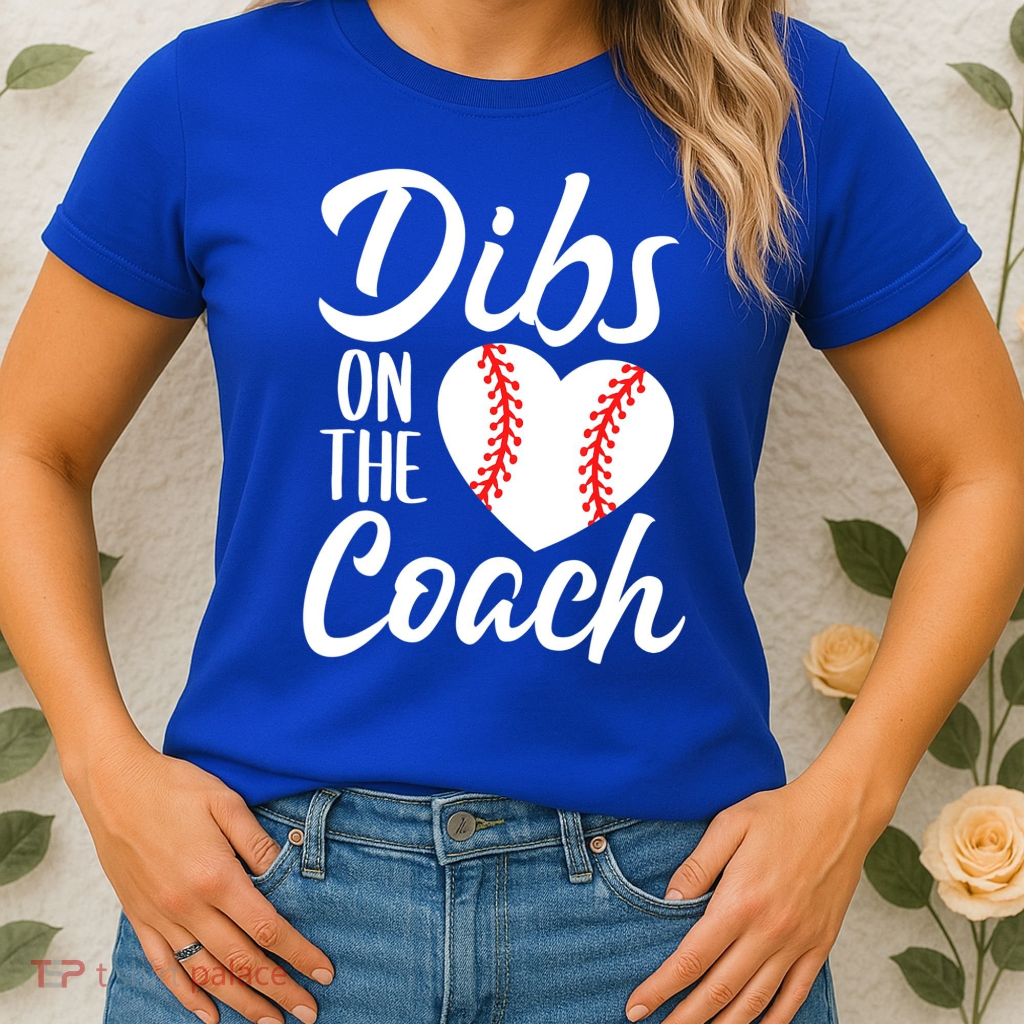 Dibs On The Coach Funny Baseball Heart Cute Mother's Day Women's T-Shirt