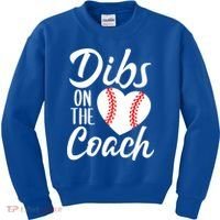 Dibs On The Coach Funny Baseball Heart Cute Mother's Day Kids Sweatshirt thumb 0