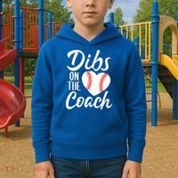 Dibs On The Coach Funny Baseball Heart Cute Mother's Day Kids Hoodie thumb 2