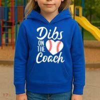 Dibs On The Coach Funny Baseball Heart Cute Mother's Day Kids Hoodie thumb 3