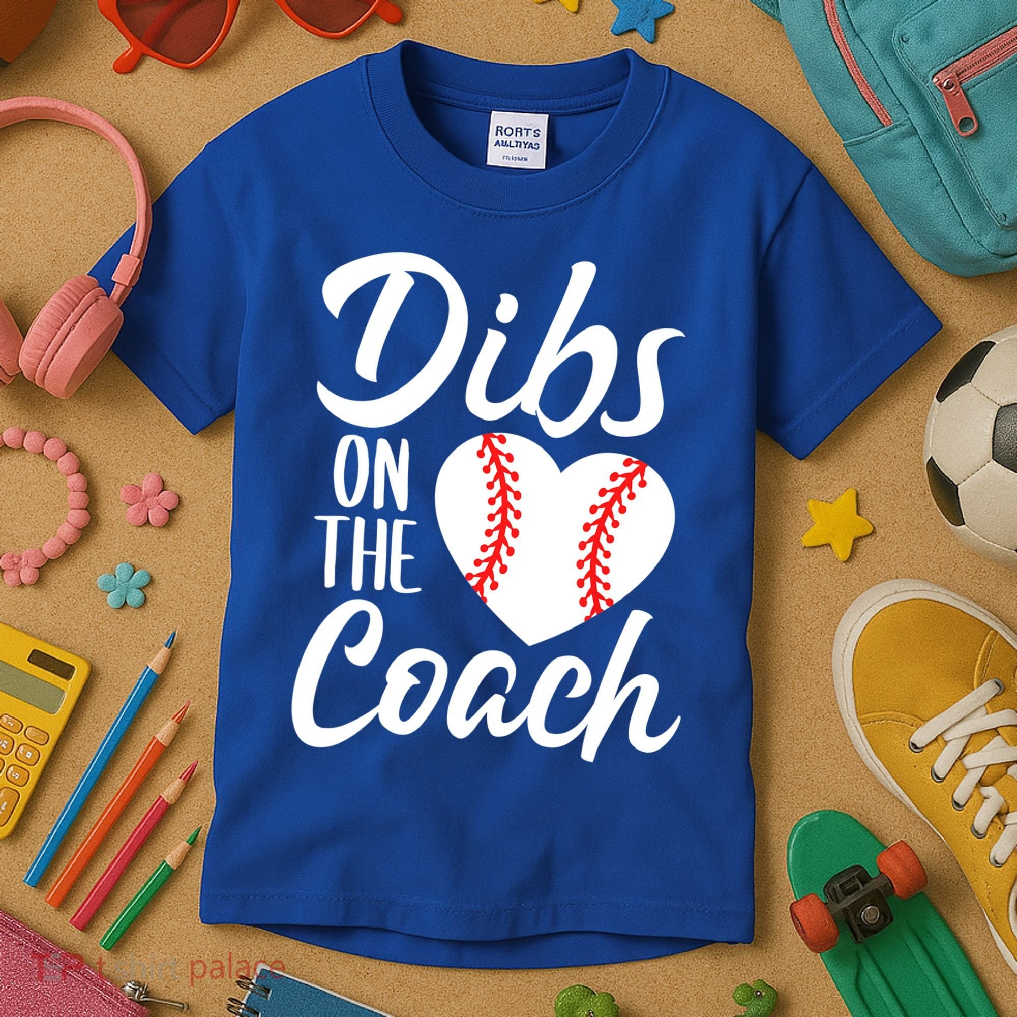 Dibs On The Coach Funny Baseball Heart Cute Mother's Day Kids T-Shirt