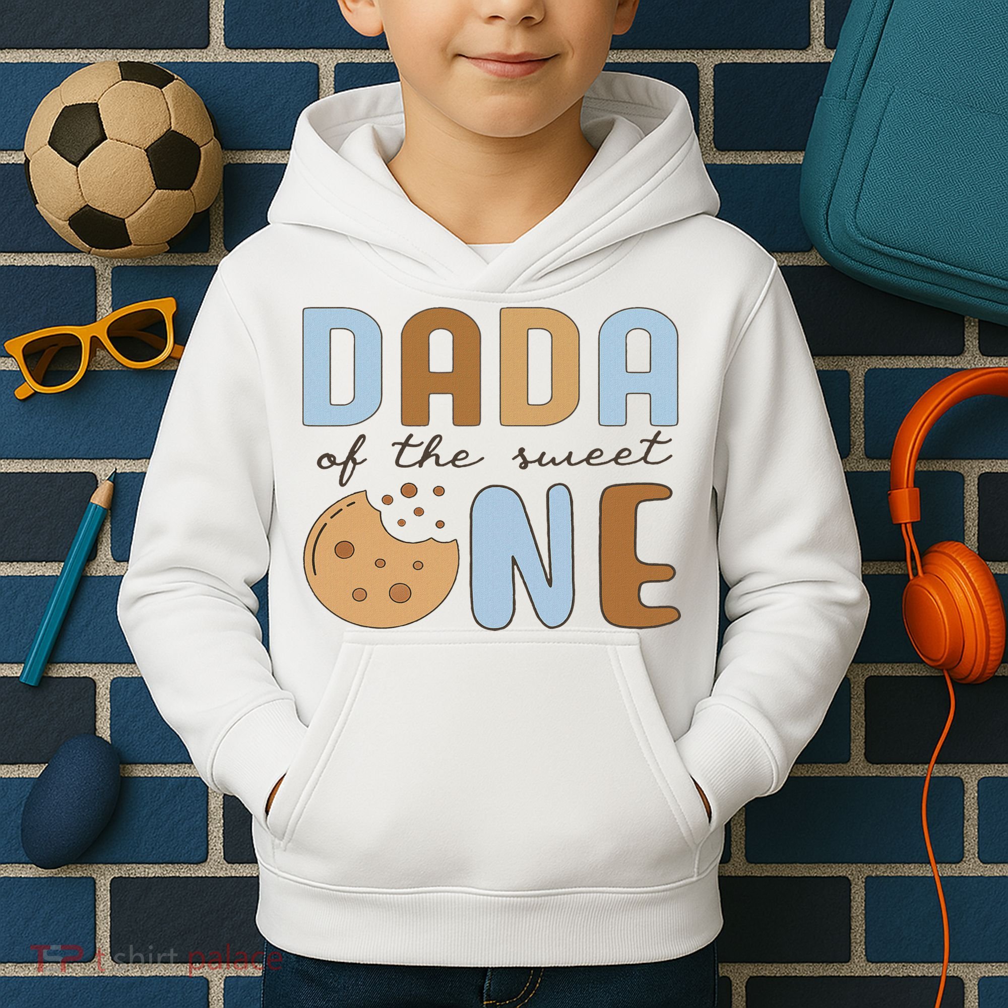 Dada Of The Sweet One Cookies And Milk 1st Birthday Family Kids Hoodie