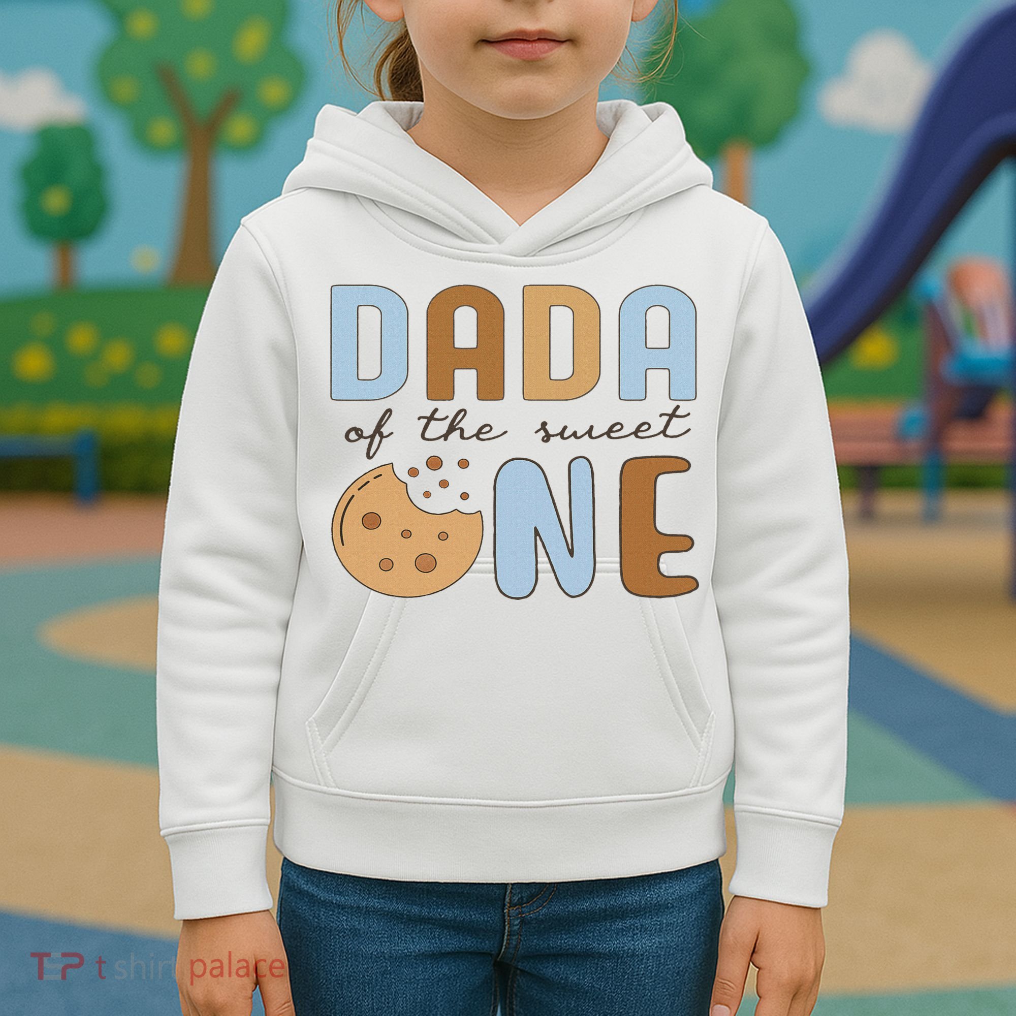 Dada Of The Sweet One Cookies And Milk 1st Birthday Family Kids Hoodie