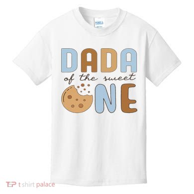 Dada Of The Sweet One Cookies And Milk 1st Birthday Family Kids T-Shirt