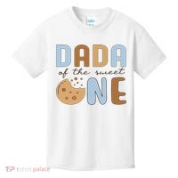 Dada Of The Sweet One Cookies And Milk 1st Birthday Family Kids T-Shirt thumb 0