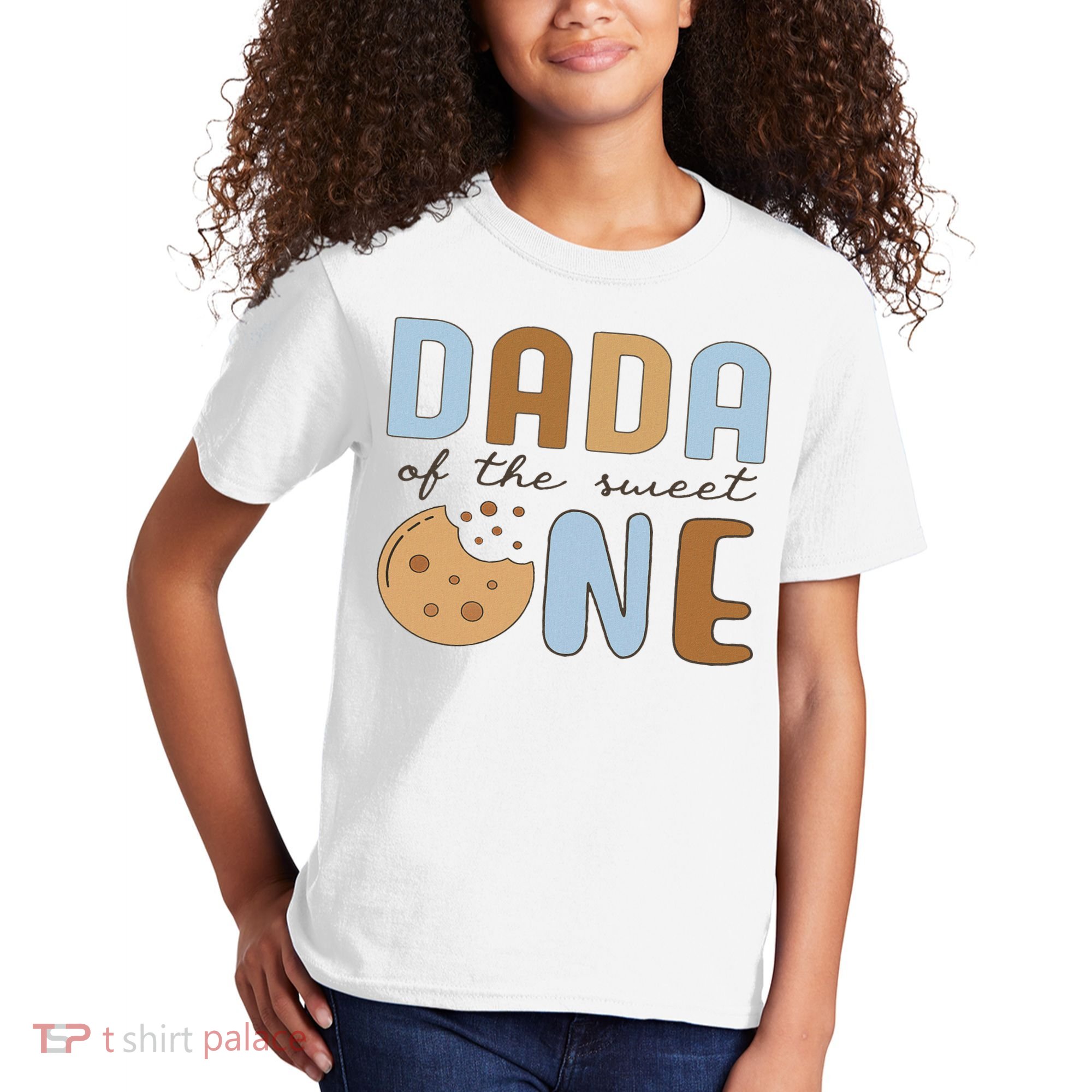 Dada Of The Sweet One Cookies And Milk 1st Birthday Family Kids T-Shirt