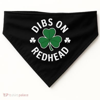 Dibs On The Redhead Shamrock St Patricks Day USA-Made Doggie Bandana