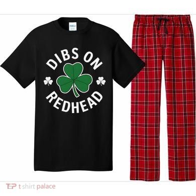 Dibs On The Redhead Shamrock St Patricks Day Pajama Set