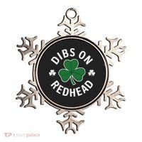 Dibs On The Redhead Shamrock St Patricks Day Ornament thumb 0