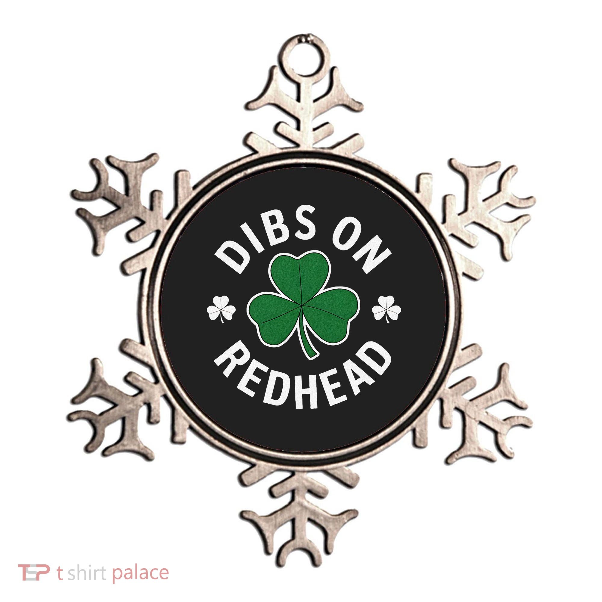Dibs On The Redhead Shamrock St Patricks Day Ornament