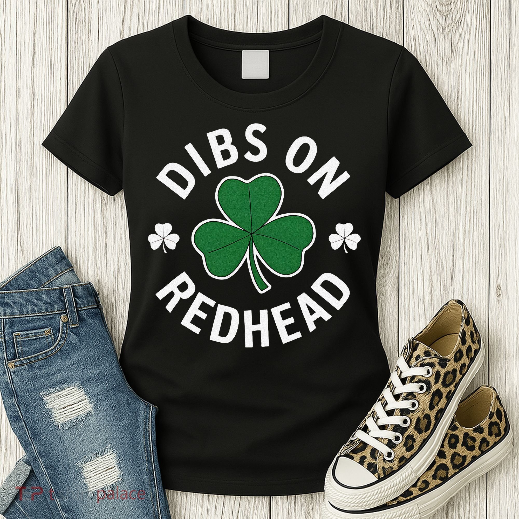 Dibs On The Redhead Shamrock St Patricks Day Women's T-Shirt