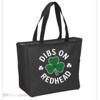 Dibs On The Redhead Shamrock St Patricks Day Tote Bag thumb 2