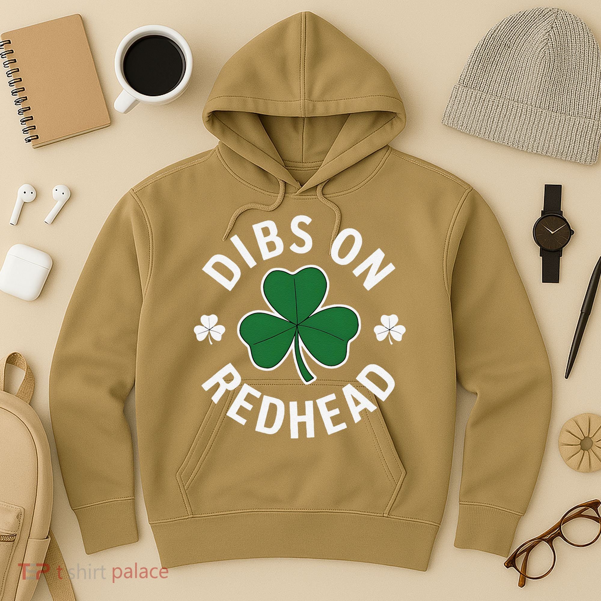 Dibs On The Redhead Shamrock St Patricks Day Hoodie