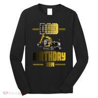 Dad Of The Birthday Crew Party Excavator Long Sleeve Shirt thumb 0
