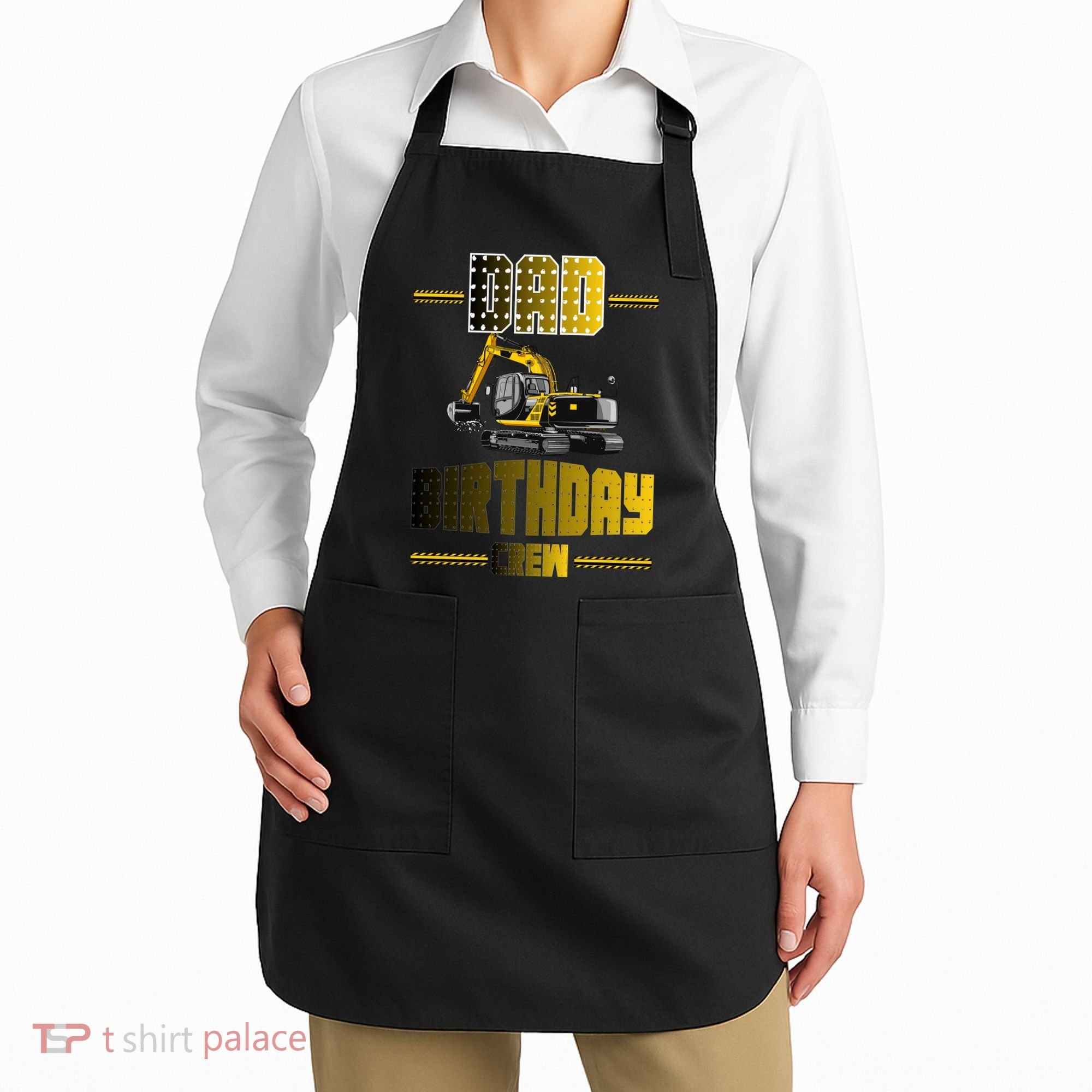 Dad Of The Birthday Crew Party Excavator Apron