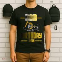 Dad Of The Birthday Crew Party Excavator T-Shirt thumb 6