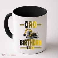 Dad Of The Birthday Crew Party Excavator Coffee Mug thumb 0