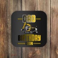 Dad Of The Birthday Crew Party Excavator Coaster thumb 0