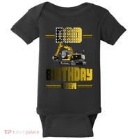Dad Of The Birthday Crew Party Excavator Baby Bodysuit thumb 0