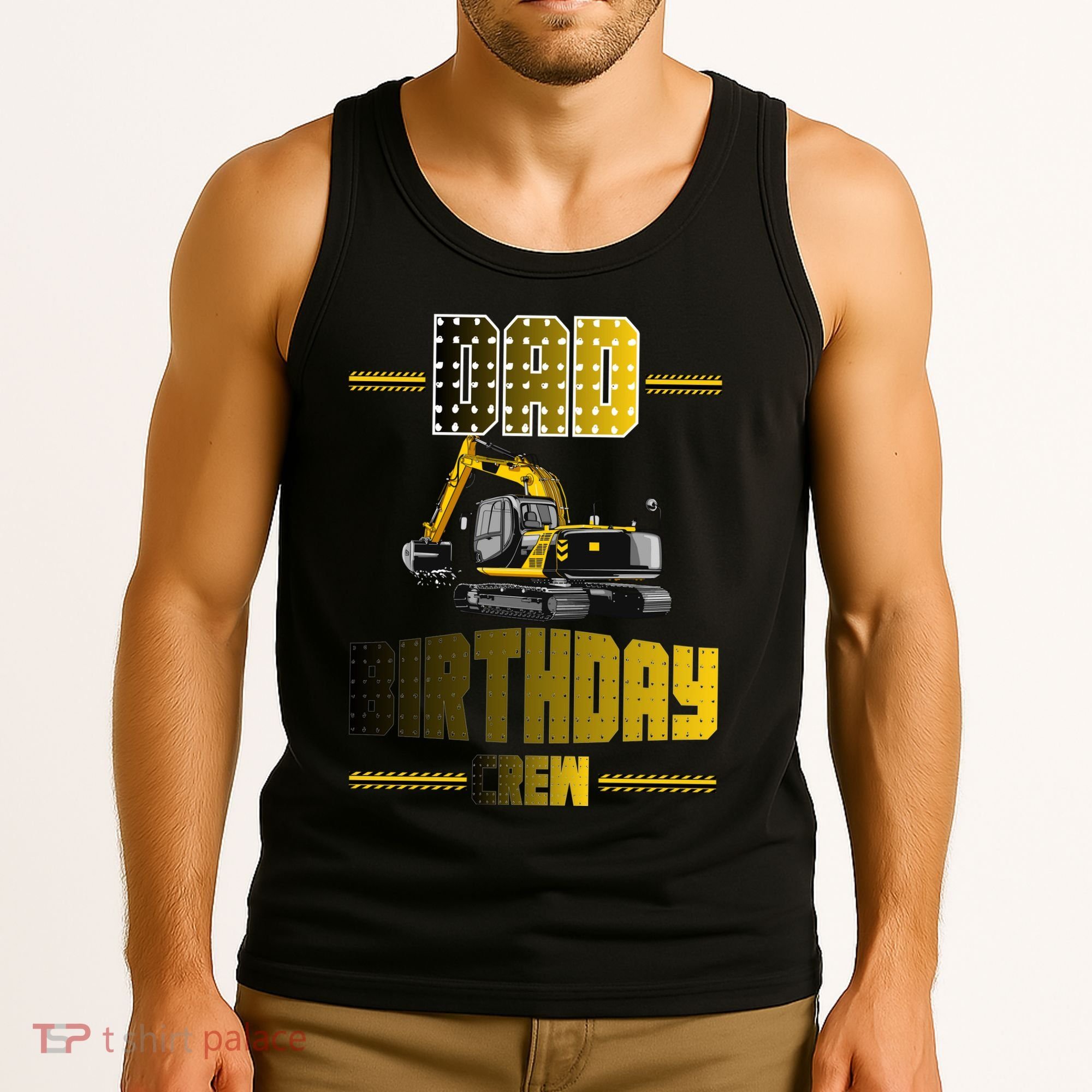 Dad Of The Birthday Crew Party Excavator Tank Top