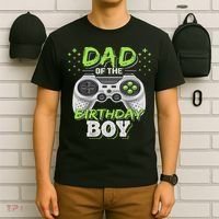 Dad Of The Birthday Boy Matching Video Gamer Birthday Party T-Shirt thumb 6