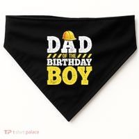 Dad of the Birthday Construction Birthday Party Hat USA-Made Doggie Bandana thumb 0
