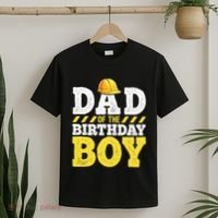 Dad of the Birthday Construction Birthday Party Hat T-Shirt thumb 2