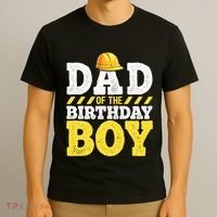 Dad of the Birthday Construction Birthday Party Hat T-Shirt thumb 3