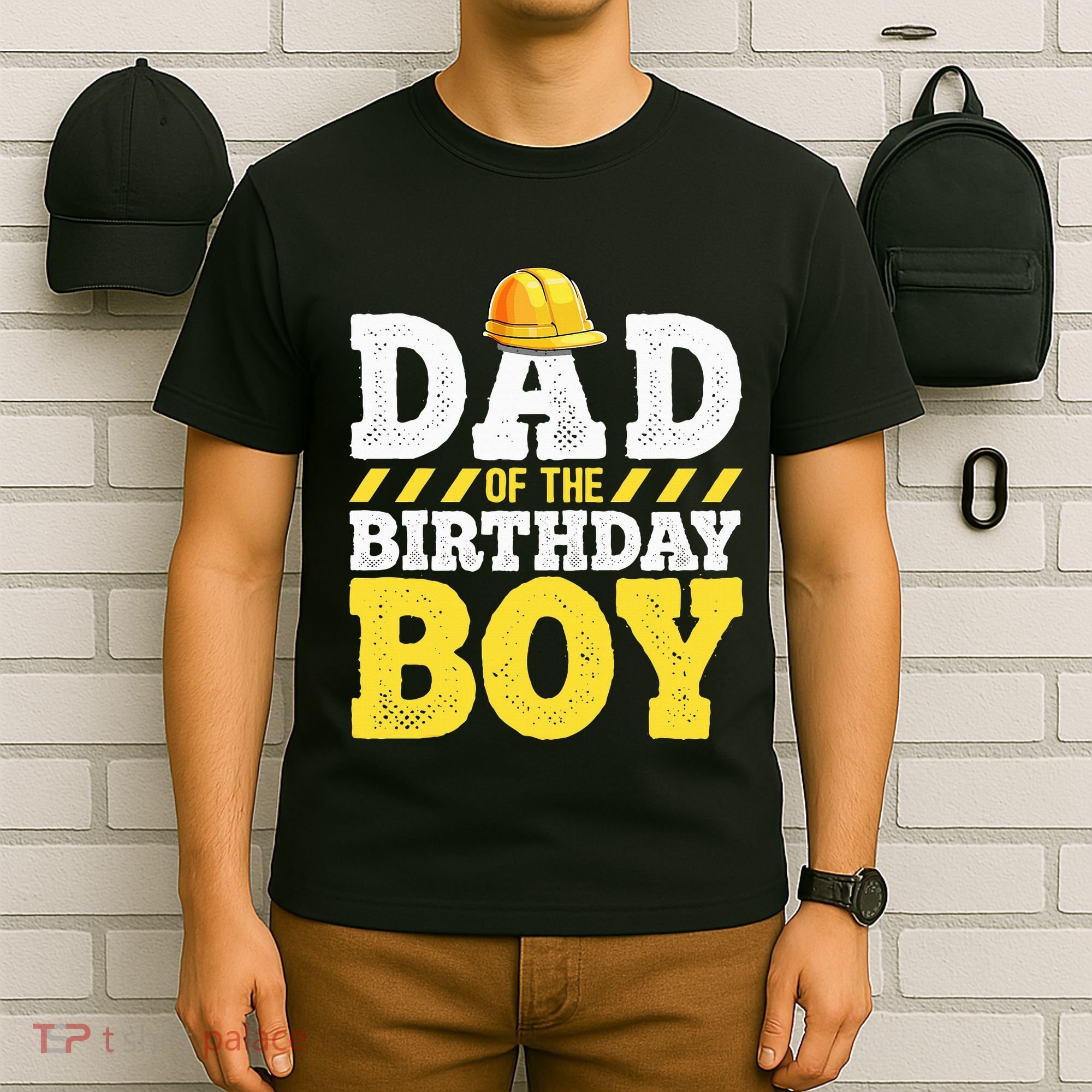 Dad of the Birthday Construction Birthday Party Hat T-Shirt